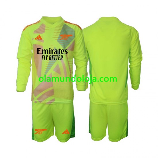 Camisola Arsenal Guarda-redes Criança Equipamento Primeiro 2024-2025 Manga Comprida